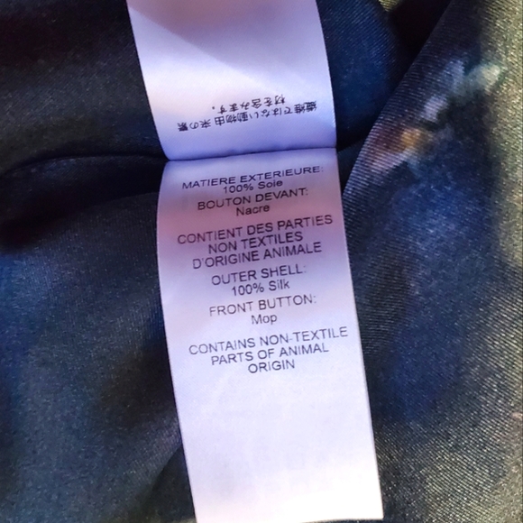 NWT $1950 Chloe Geode Print Twill Patterned Classic Silk Button Blouse Sz 40 (8) - Picture 12 of 16